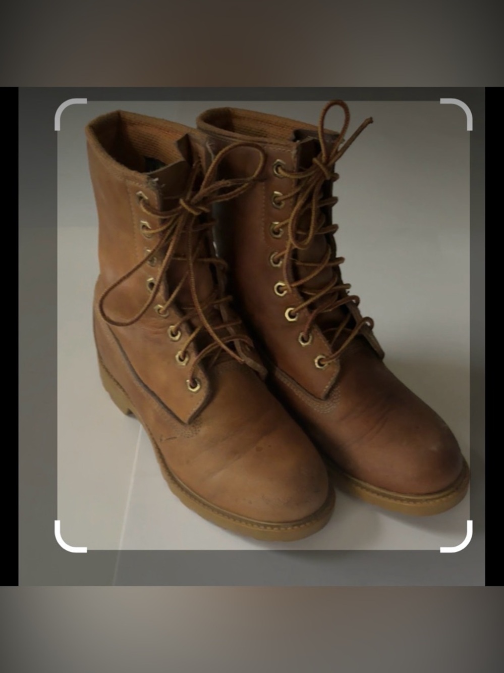 Vintage Timberland Brown Leather Work Boots Lace-Up Rugged Classic Men’s